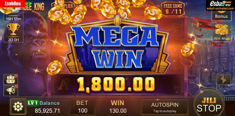 Jungle King Slot Machine Free Spins Bonus
