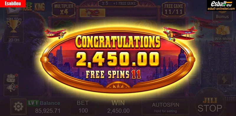 Jungle King Slot Machine Free Spins Bonus