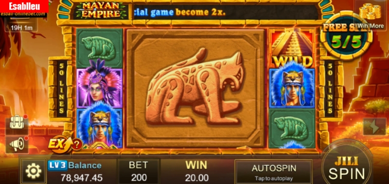 JILI Mayan Empire Slot Machine Free Spins Bonus Game