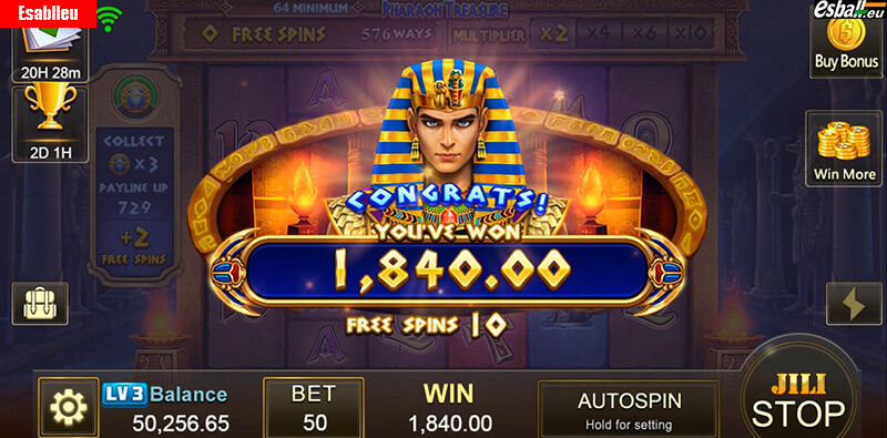 Pharaoh Treasure Slot Machine Big Win