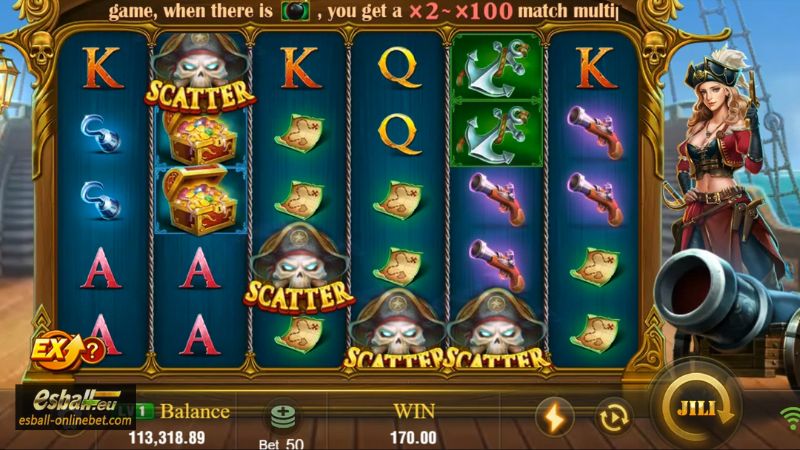 Jili Pirate Queen Slot Machine Game and Rules Big Win