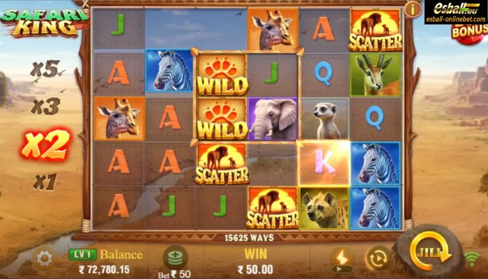 Safari King Slot Wild Feature