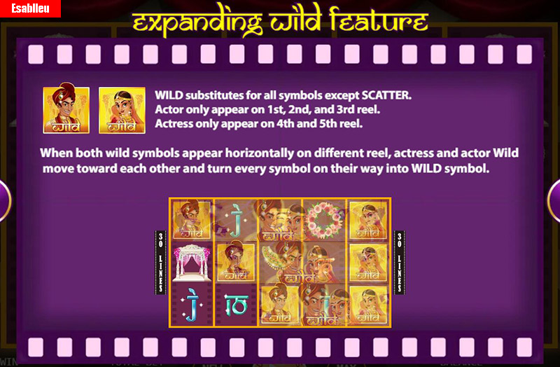 Bollywood Romance Slot Machine Expanding Wild