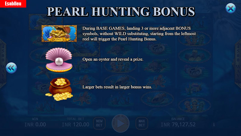 Poseidon's Treasure Slot Machine Pearl Hunting Bonus