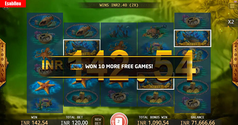Poseidon's Treasure Slot Machine Free Spins Bonus