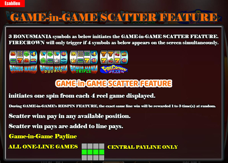 Super Bonus Mania Slot Machine Game-in-Game Scatter feature