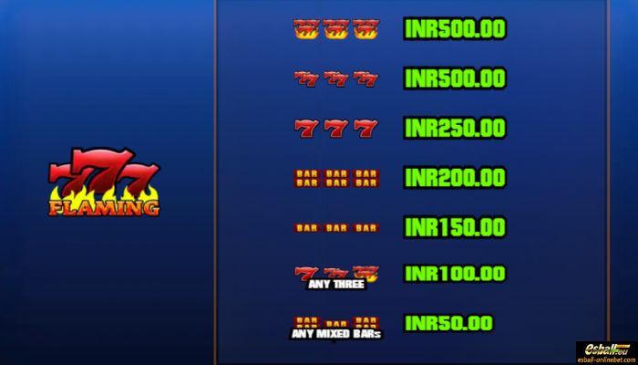 SuperShot 2 Slot Flaming Paytable SuperShot 2 Slot Flaming Paytable