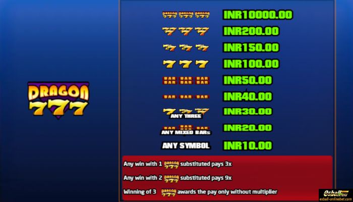 SuperShot 2 Slot Dragon 777 Paytable SuperShot 2 Slot Dragon 777 Paytable