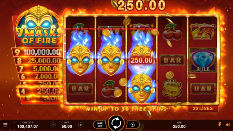 9 Masks Of Fire Slot Mask Scatter 9 Masks Of Fire Slot Mask Scatter