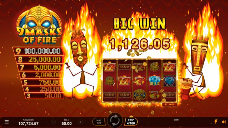 MG 9 Masks Of Fire Big Win MG 9 Masks Of Fire Big Win