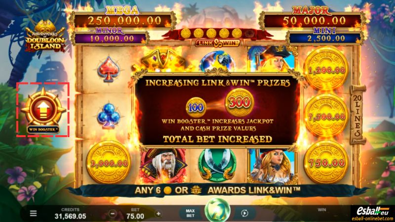 Adventures Of Doubloon Island Slot Win Booster™ Feature Adventures Of Doubloon Island Slot Win Booster™ Feature