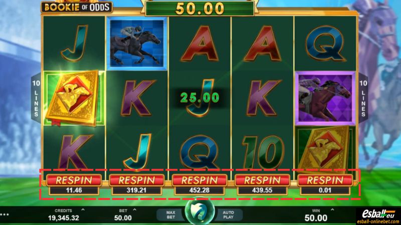 Bookie of Odds Slot Respin Feature Bookie of Odds Slot Respin Feature