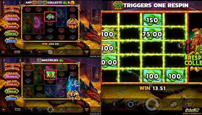 Dungeons and Diamonds™ Slot Instant Collect Feature Dungeons and Diamonds™ Slot Instant Collect Feature