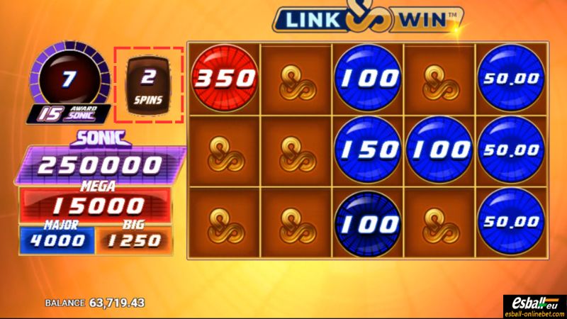 Sonic Links Slot Link&Win™ Feature Sonic Links Slot Link&Win™ Feature
