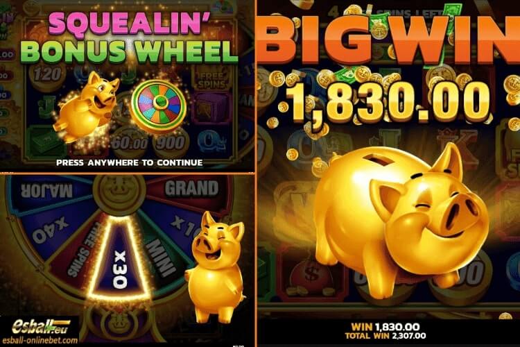 Squealin' Riches Slot Bonus Wheel Big Win Squealin' Riches Slot Bonus Wheel Big Win