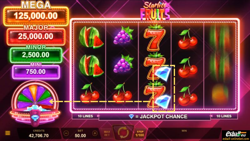 Starlite Fruits Slot Jackpot Trigger Symbol