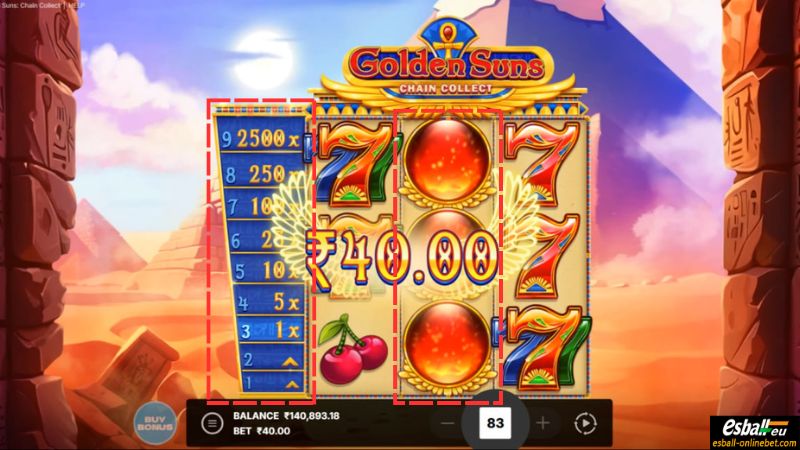 Golden Suns Chain Collect Slot Cash Prizes