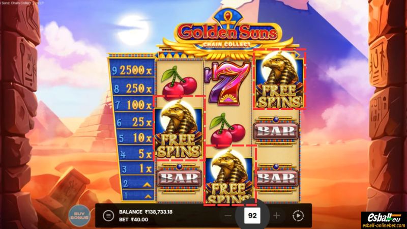 Golden Suns Chain Collect Slot Free Spins Symbol