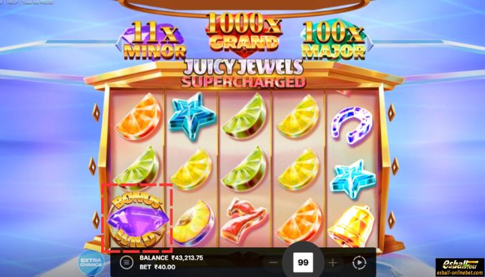 Juicy Jewels Supercharged Slot Purple Diamond
