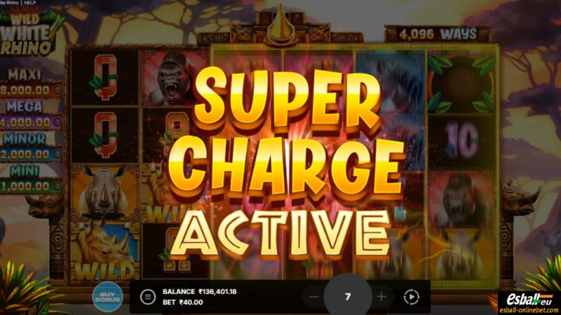 Wild White Rhino Slot Supercharged Spin Feature Wild White Rhino Slot Supercharged Spin Feature