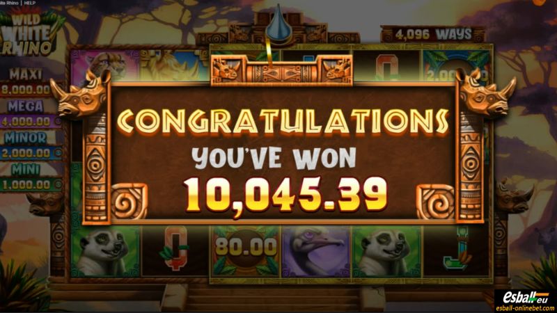OCTOPLAY Wild White Rhino Big Win OCTOPLAY Wild White Rhino Big Win