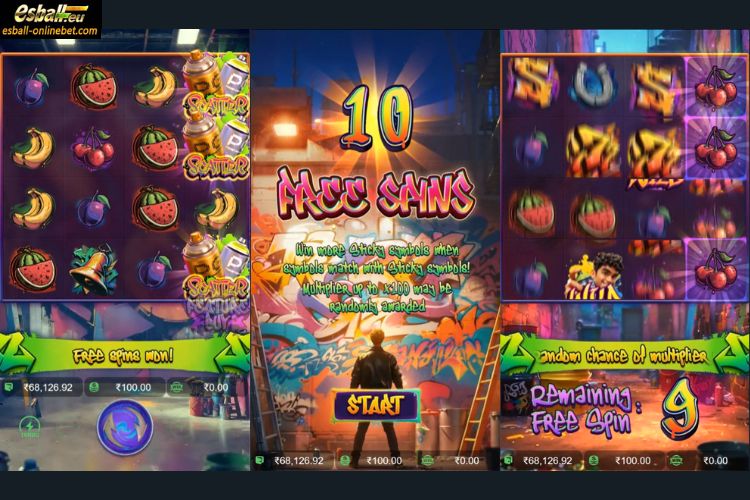 PG Graffiti Rush Free Spins Feature PG Graffiti Rush Free Spins Feature