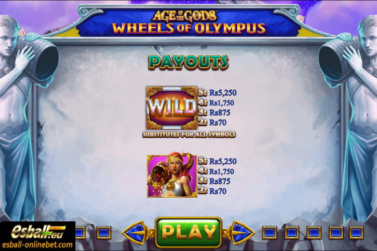 Age of The Gods Wheels of Olympus Symbols and Payouts Age of The Gods Wheels of Olympus Symbols and Payouts