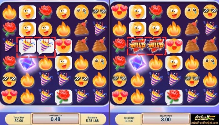 Moji Mania Slot Transforming Gold to Wild Moji Mania Slot Transforming Gold to Wild