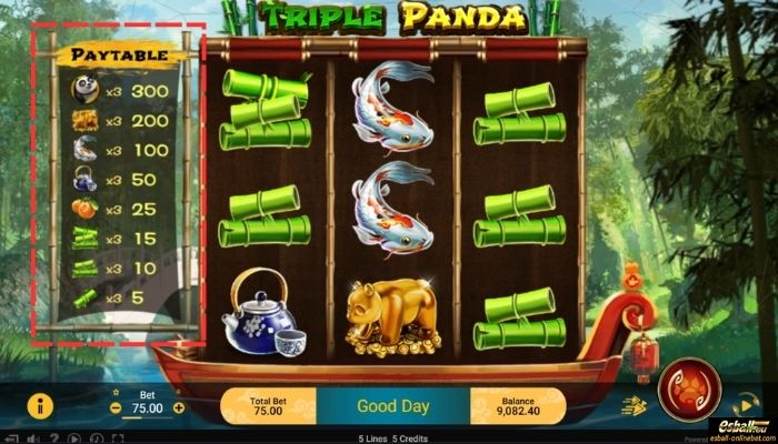 Triple Panda Slot Paytable