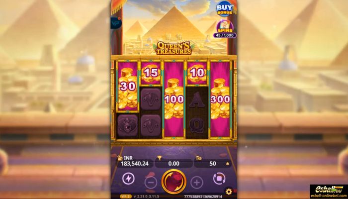 Queen's Treasures Slot Treasure Feature Queen's Treasures Slot Treasure Feature