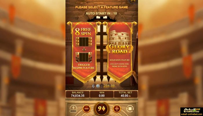Gladiator Slot Feature Selection Gladiator Slot Feature Selection