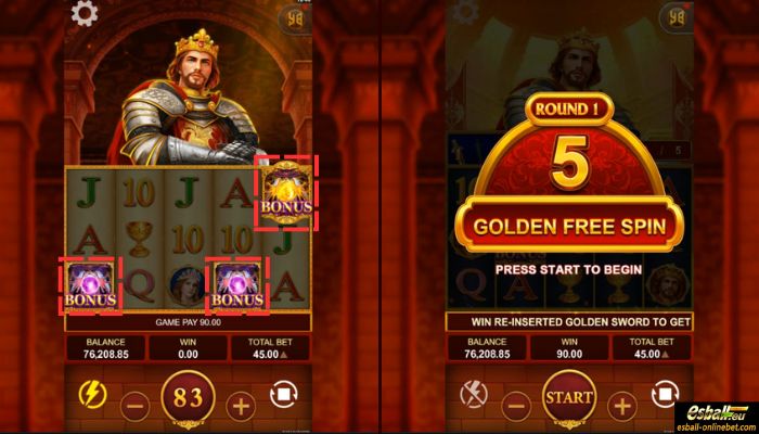 King Arthur Gold Slot Golden Bonus Symbol King Arthur Gold Slot Golden Bonus Symbol