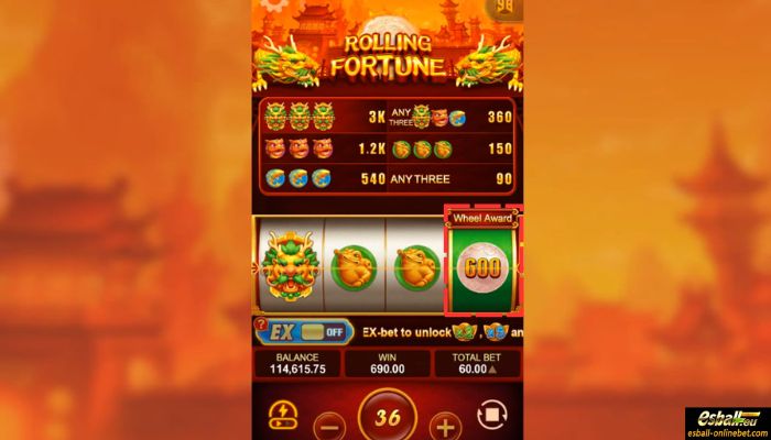 Rolling Fortune Slot Cash Symbol