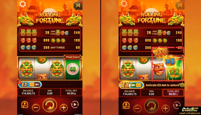 Rolling Fortune Slot Extra Bet Mode