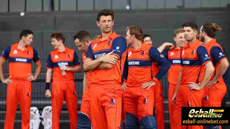 CWC 2023 Netherlands Cricket Team Orange on the Pitch