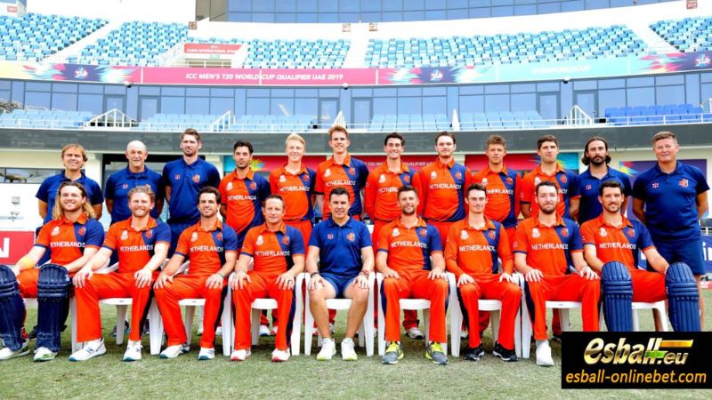 CWC 2023 Netherlands Cricket Team Orange on the Pitch
