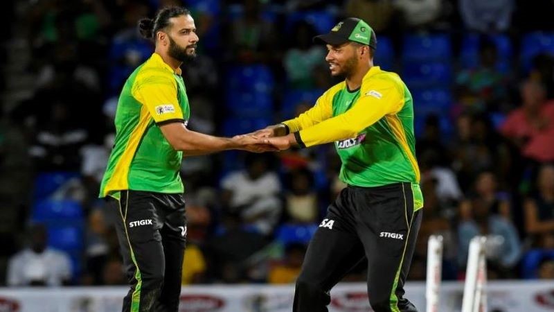 Fabian Allen and Imad Wasim restrict the Barbados Royals