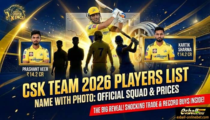 CSK Team 2026 Players List Name with Photo: Official Squad & Prices CSK Team 2026 Players List Name with Photo: Official Squad & Prices